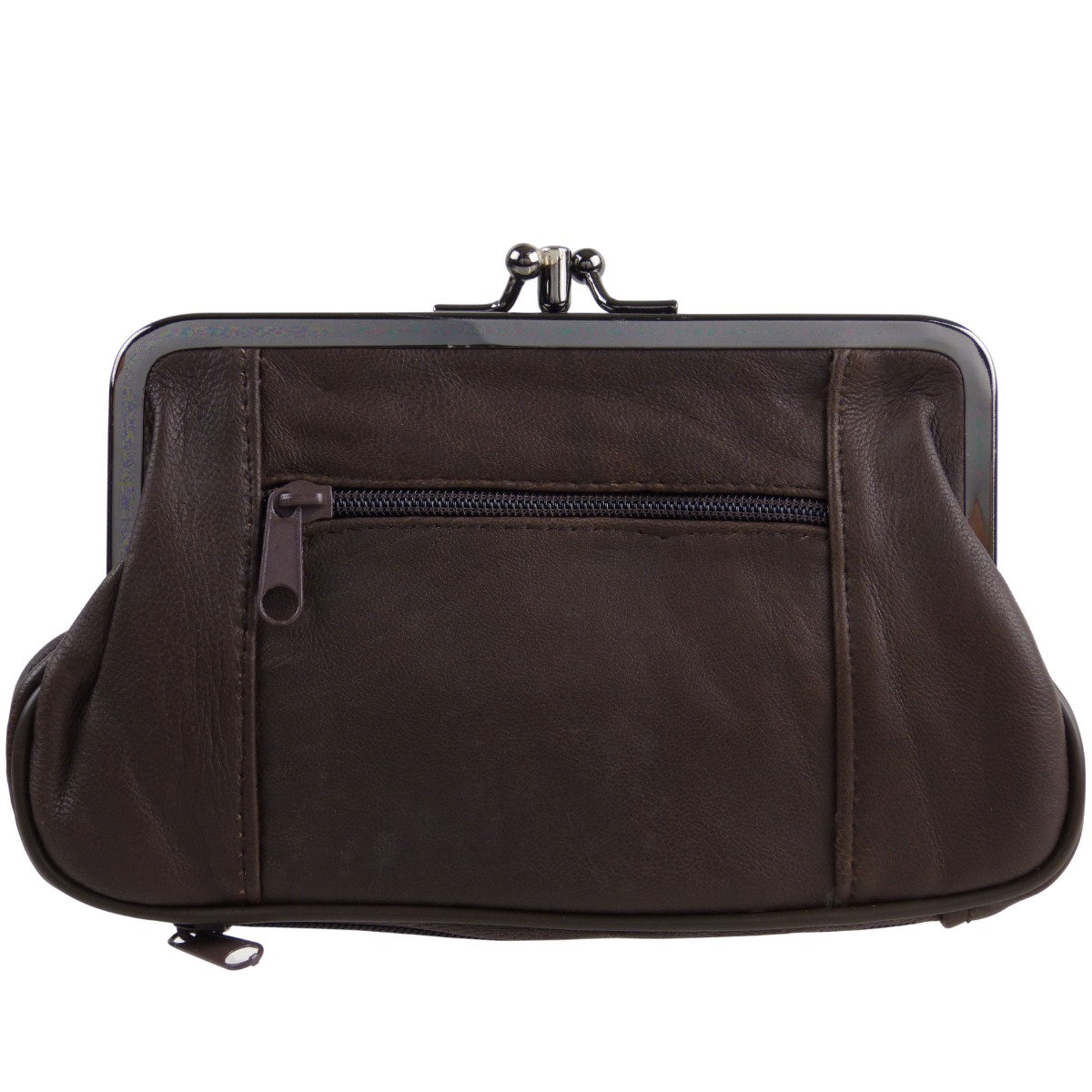 Borsa per monete donna in pelle Oakridge doppio fischio con spazio per carta di credito - Foto 14 di 34