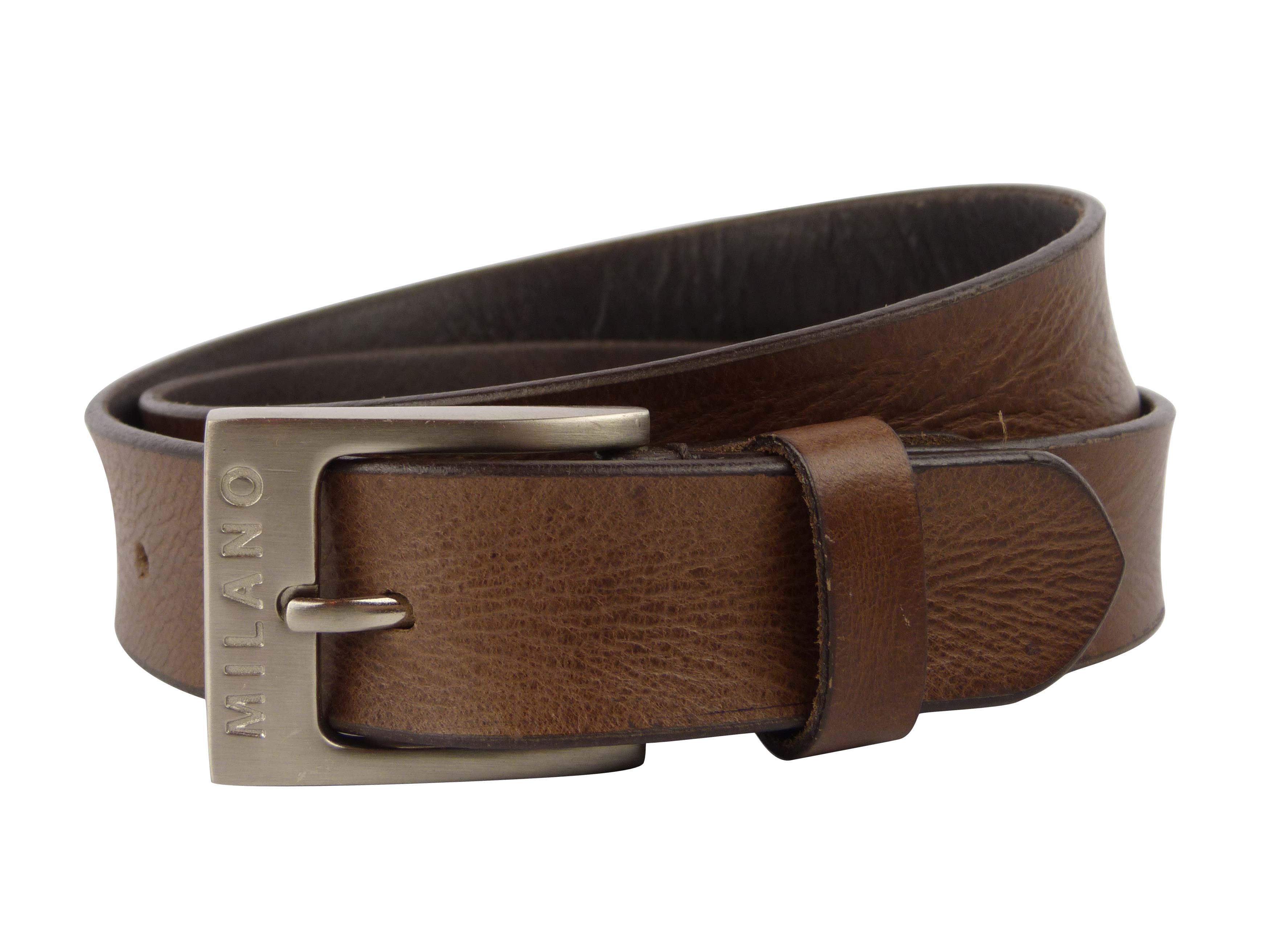 Cinturón de cuero real para hombre de 1,25" de ancho todas las tallas de Milano hasta 48 (marrón) - Imagen 1 de 1