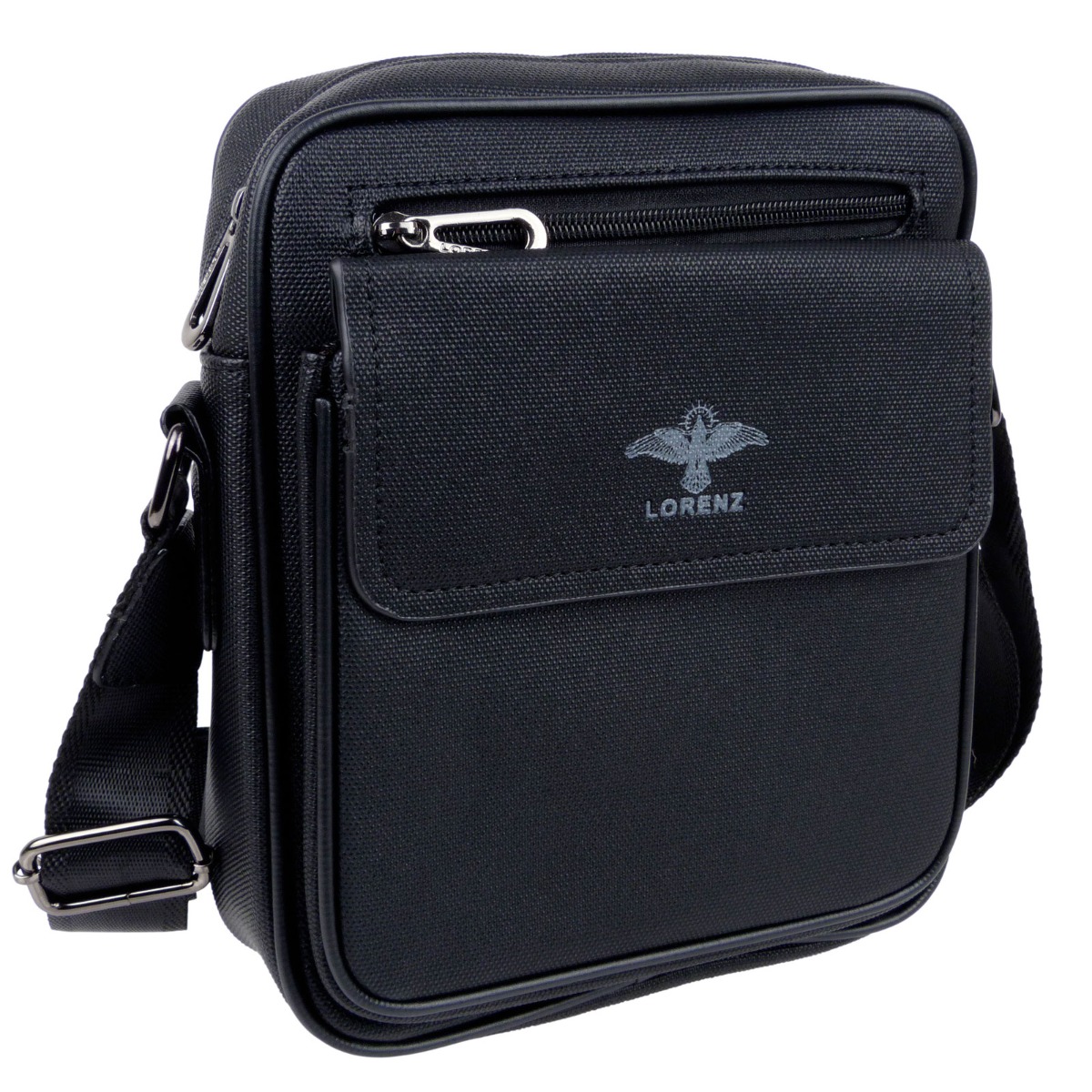 Lorenz Mens Compact Faux Leather Cross Body Bag