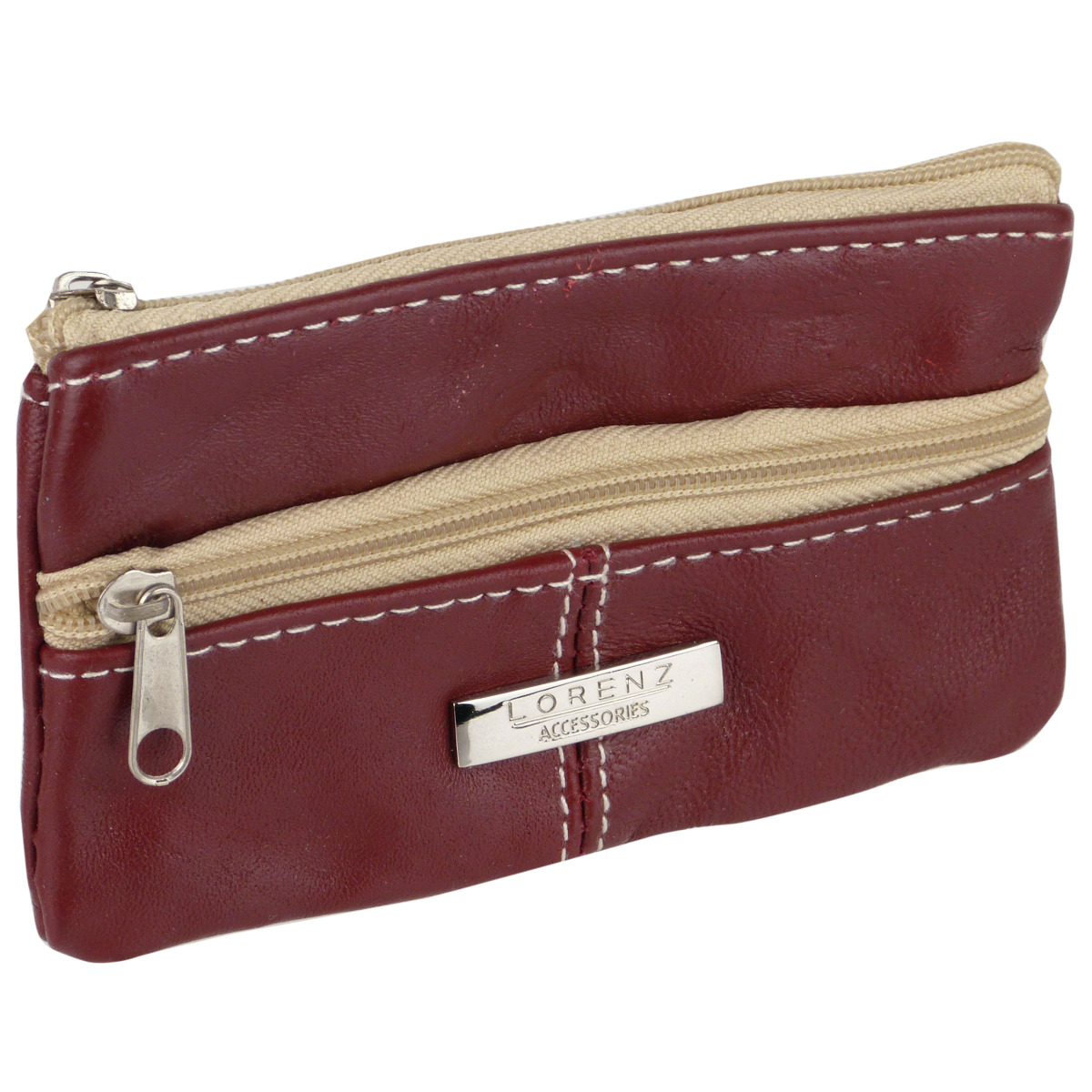 Lorenz Leather Mens 2 Zipped Coin Purse - Picture 7 of 11