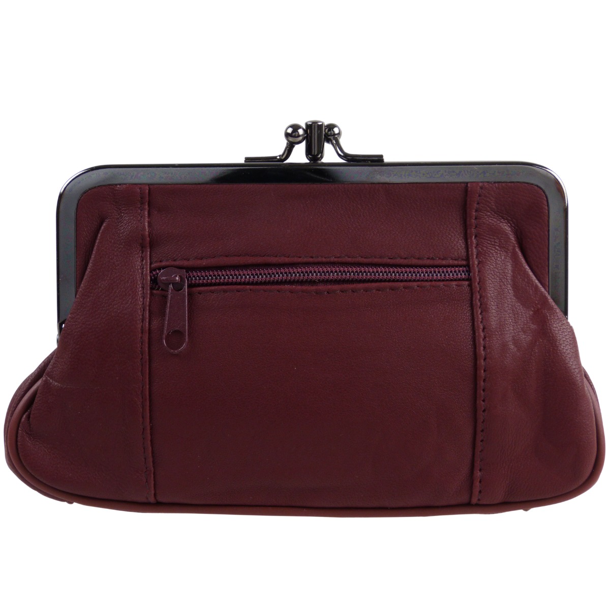 Borsa per monete donna in pelle Oakridge doppio fischio con spazio per carta di credito - Foto 10 di 34