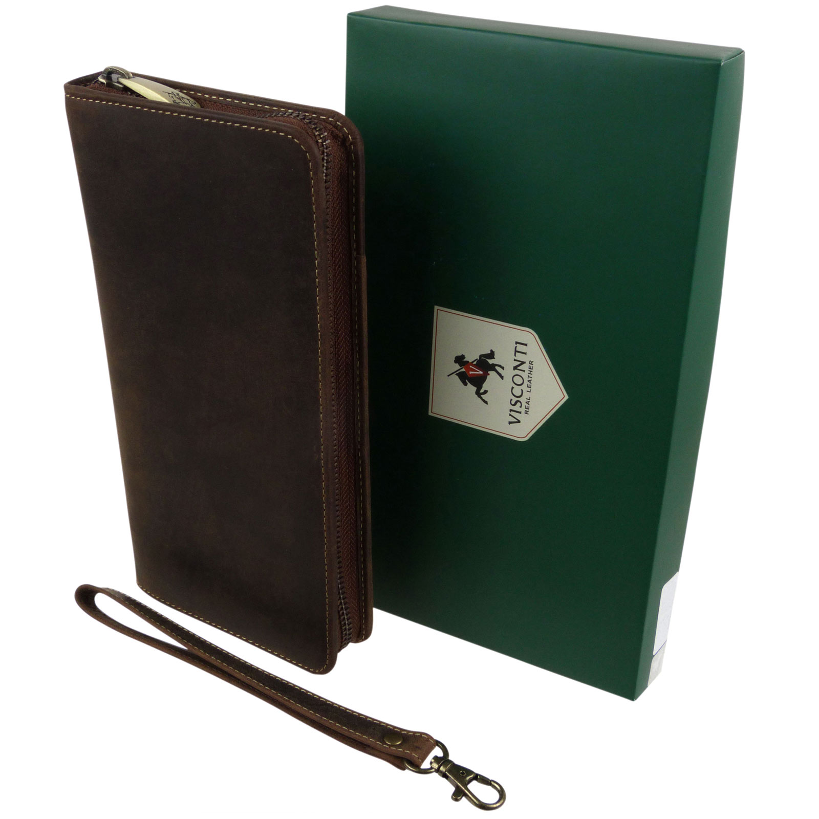 Visconti Hunter Leather Travel Wallet Organiser Travel Passport Gift Boxed
