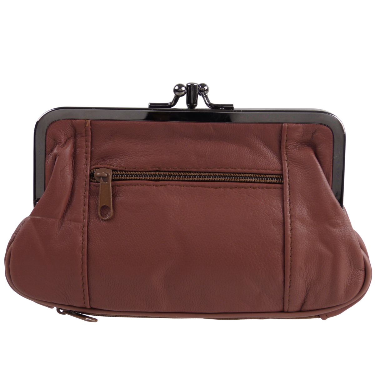 Borsa per monete donna in pelle Oakridge doppio fischio con spazio per carta di credito - Foto 32 di 34