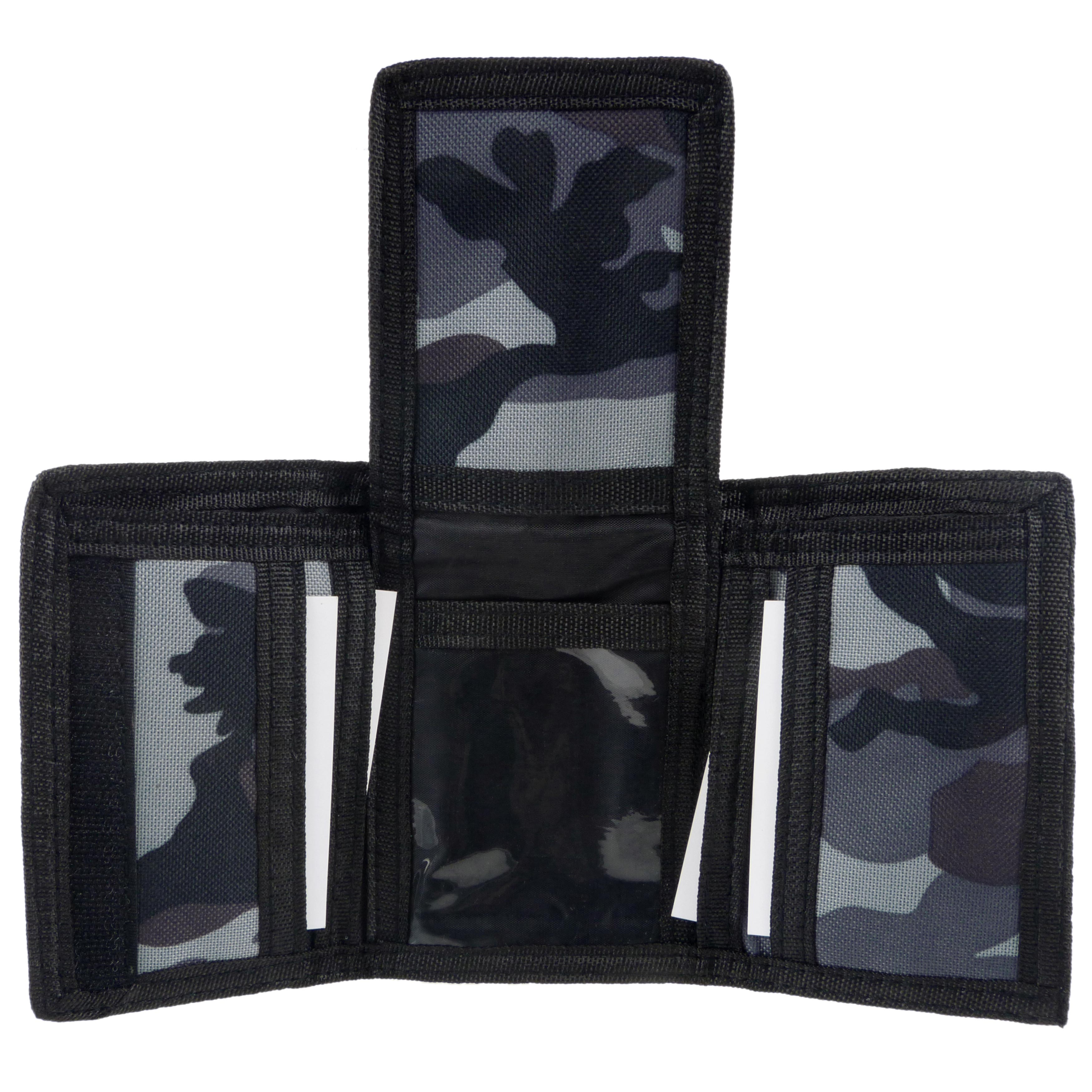 Mens Boys RED X Camo Camouflage TriFold Wallet Coin Purse Canvas Sports - Picture 14 of 15