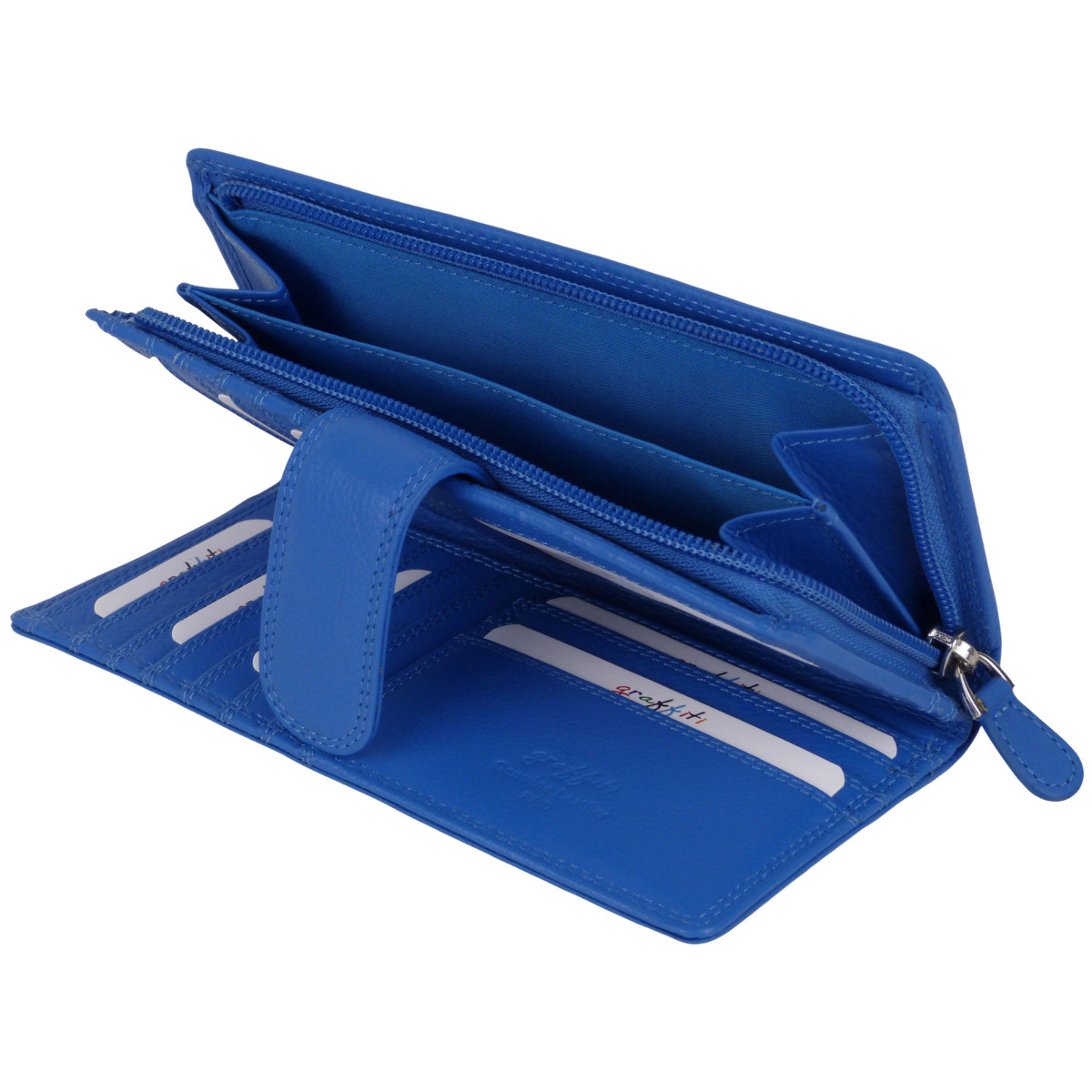 Ladies Leather Tabbed Purse/Wallet by Golunski; Graffiti Gift Box Bright Colours - Picture 24 of 103