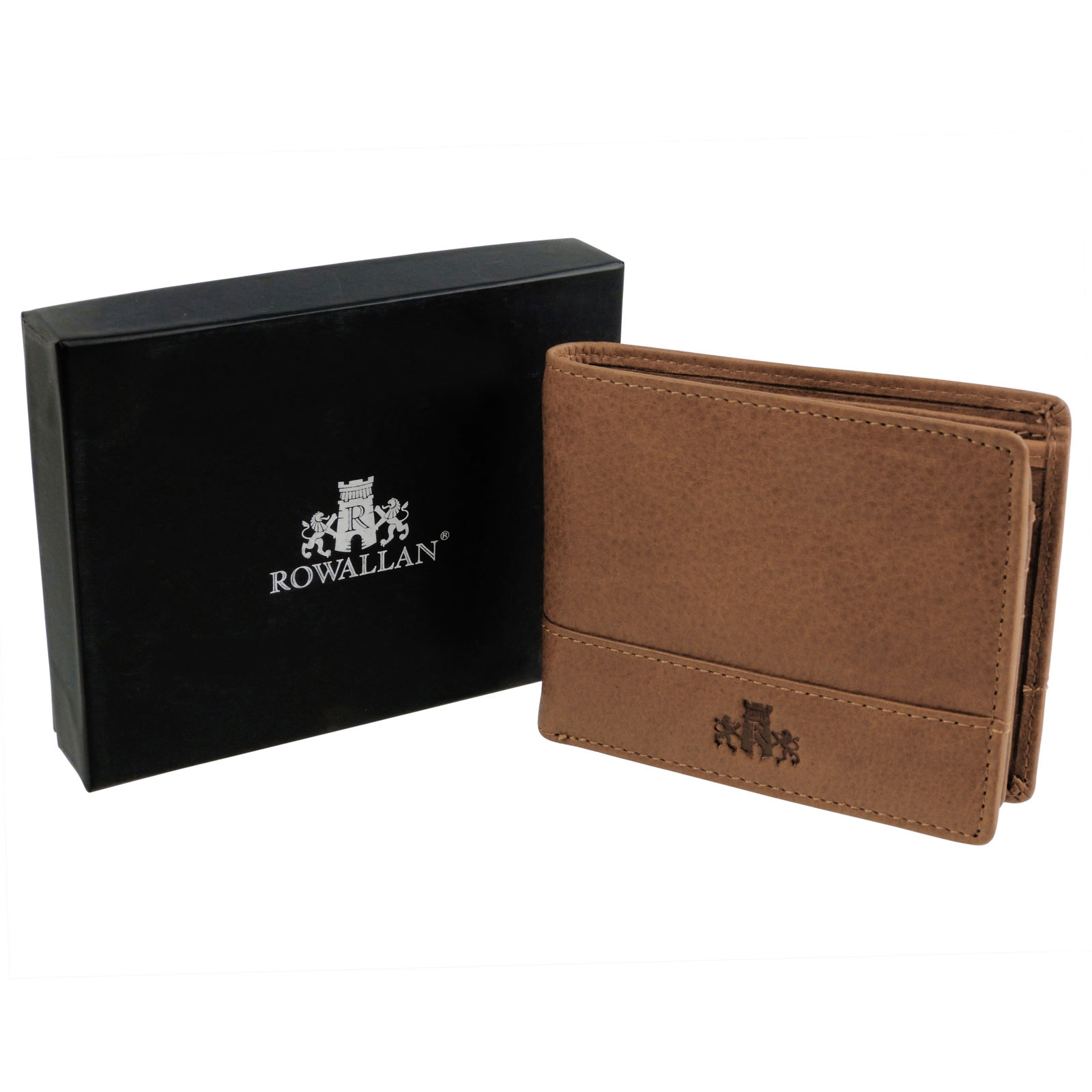 Rowallan of Scotland Leather Mens Flip Up Coin Pocket Wallet Gift Boxed - Picture 9 of 11