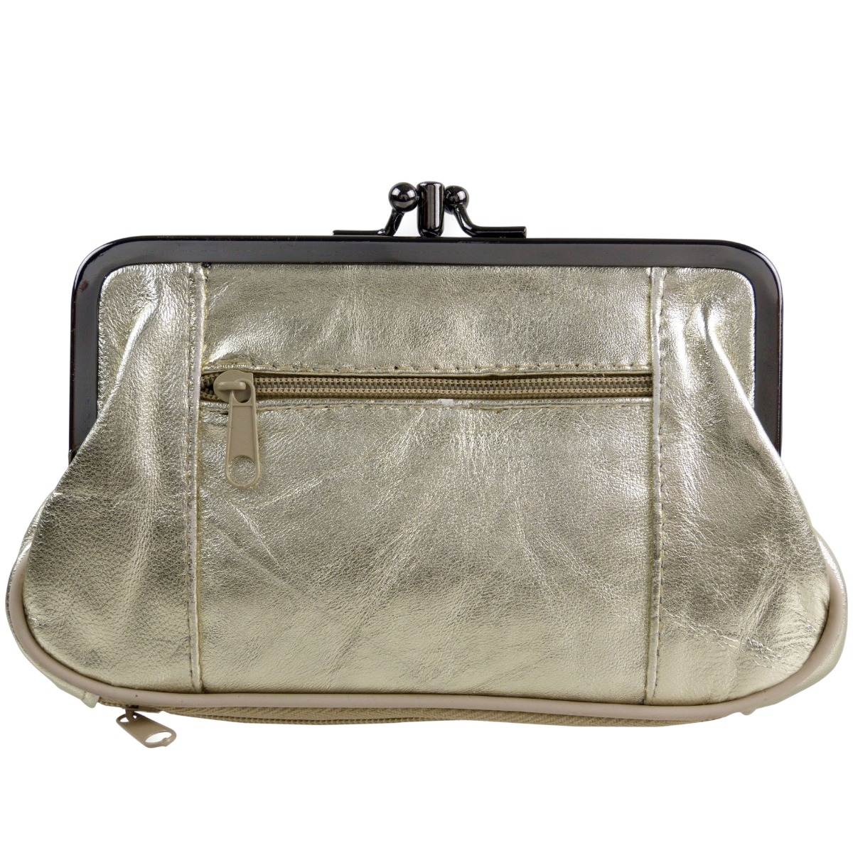 Borsa per monete donna in pelle Oakridge doppio fischio con spazio per carta di credito - Foto 34 di 34