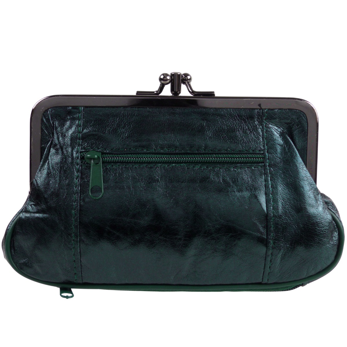 Borsa per monete donna in pelle Oakridge doppio fischio con spazio per carta di credito - Foto 28 di 34