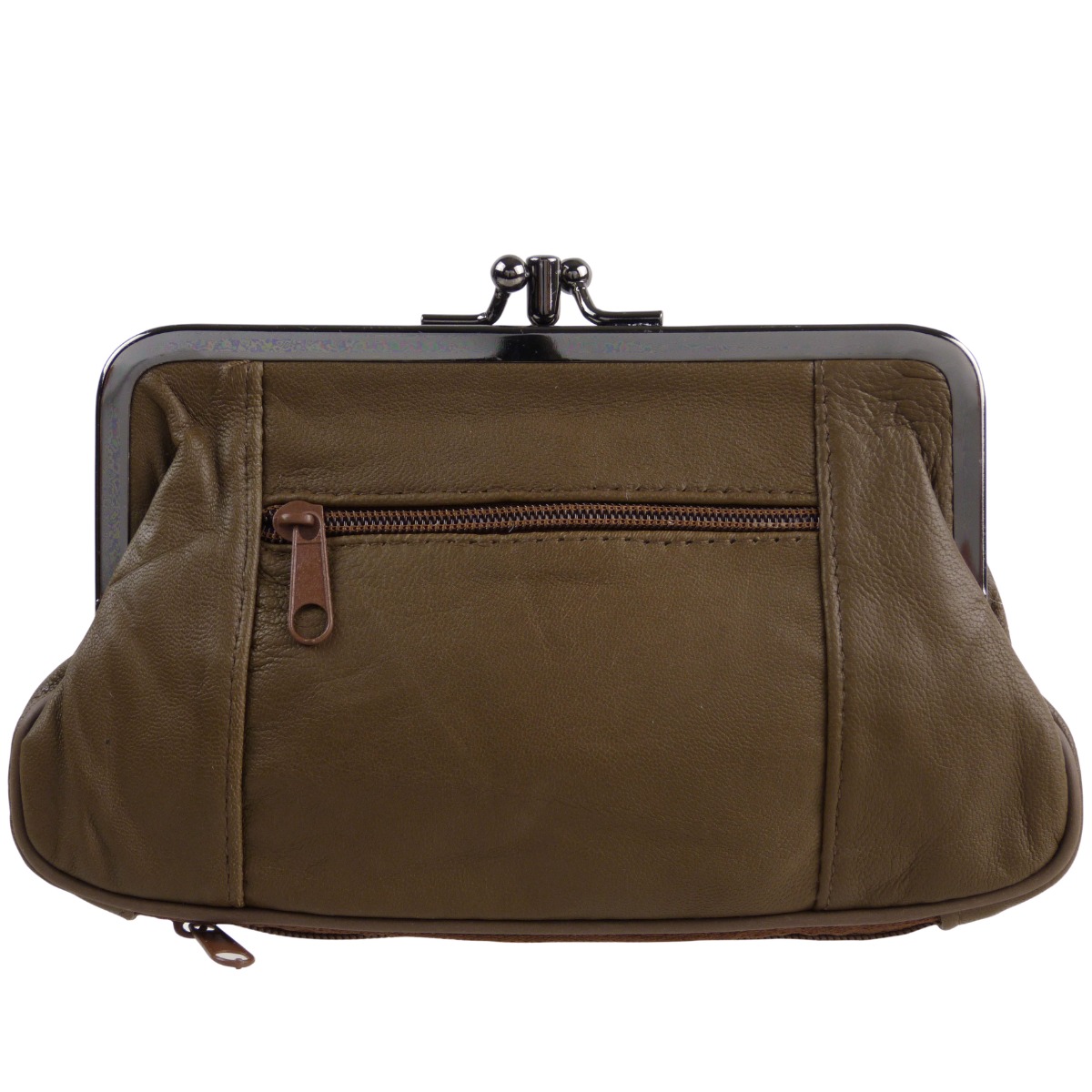 Borsa per monete donna in pelle Oakridge doppio fischio con spazio per carta di credito - Foto 12 di 34