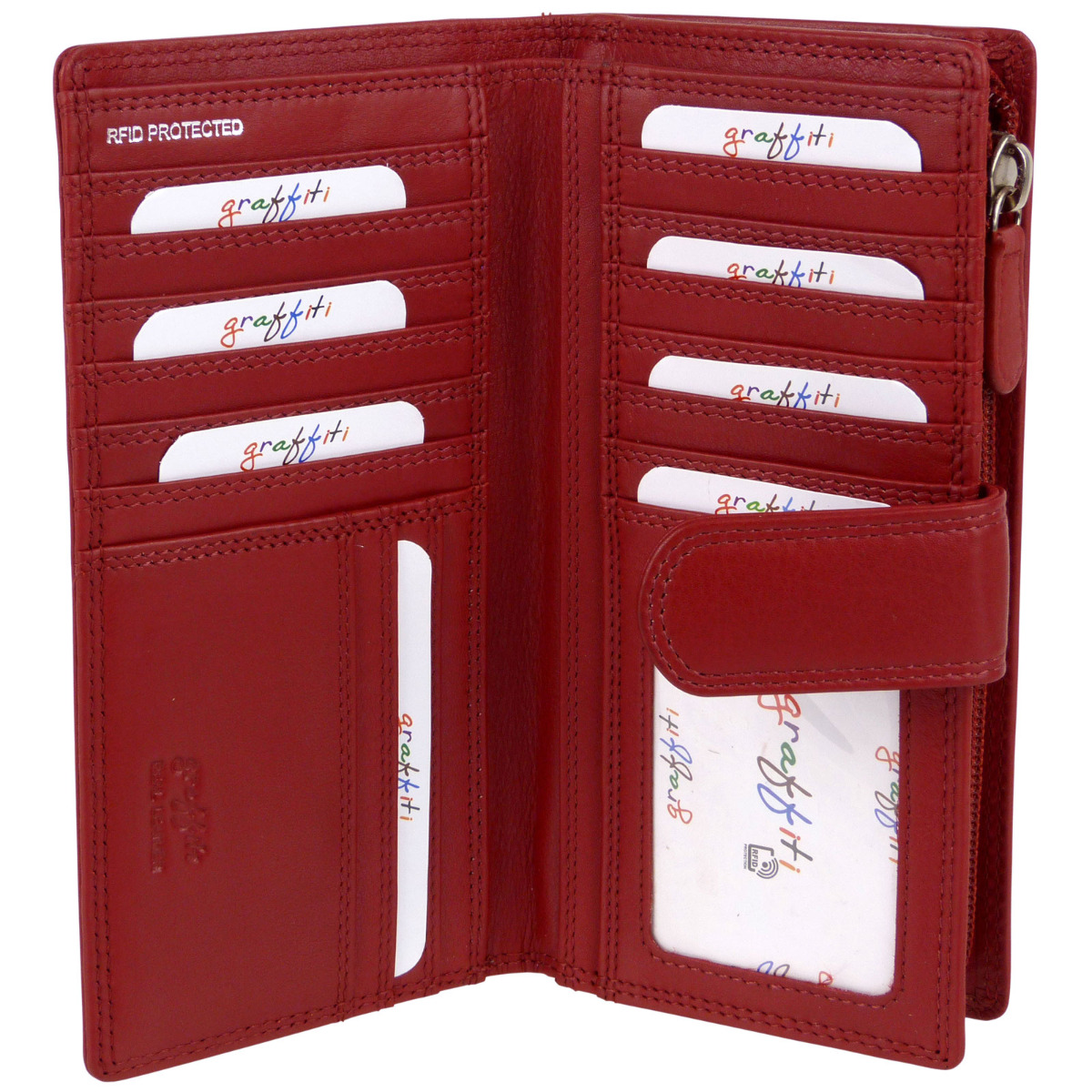 Ladies Leather Tabbed Purse/Wallet by Golunski; Graffiti Gift Box Bright Colours - Picture 58 of 103