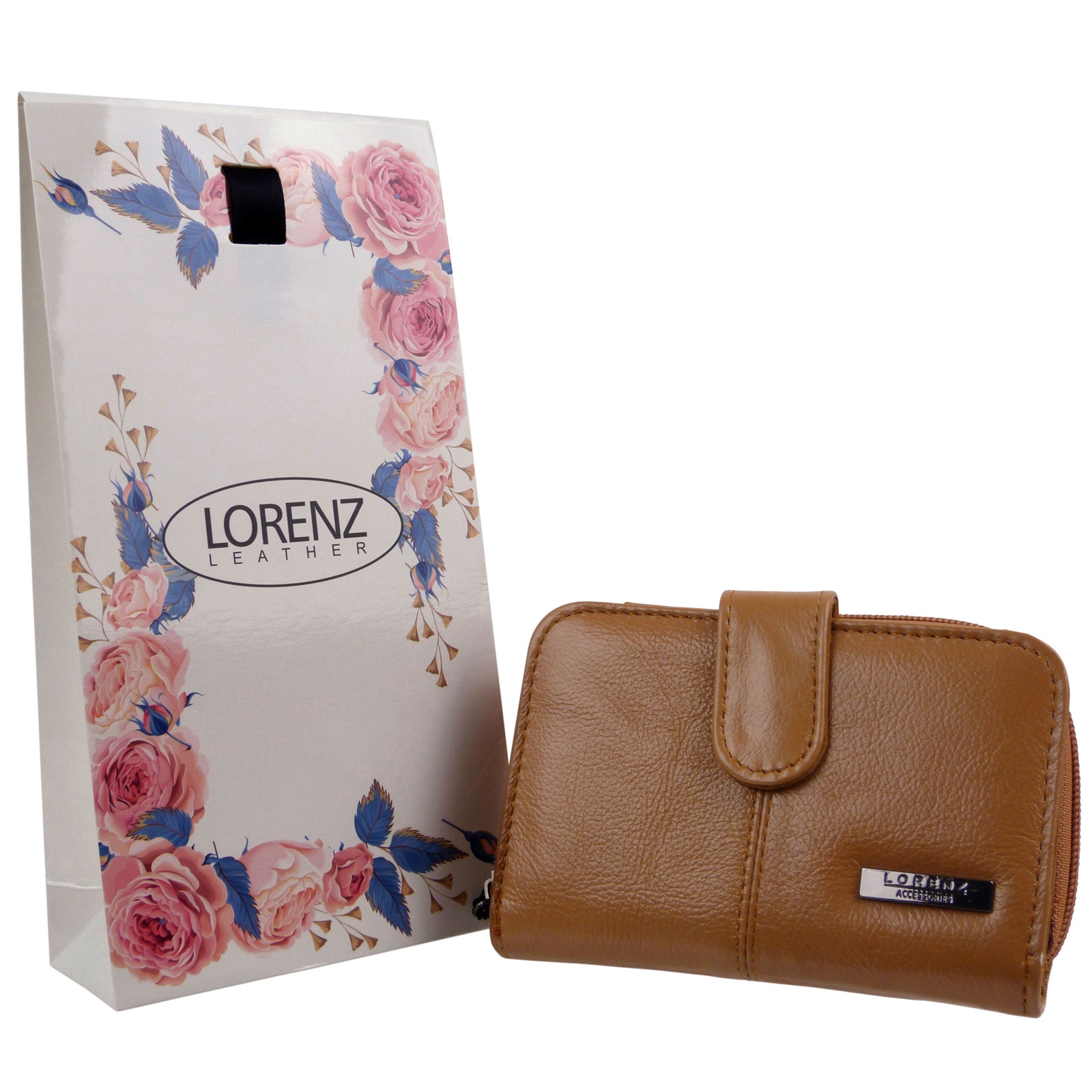 Cartera/billetera de cuero Lorenz con cremallera con bolsa de regalo gratuita - Imagen 35 de 40