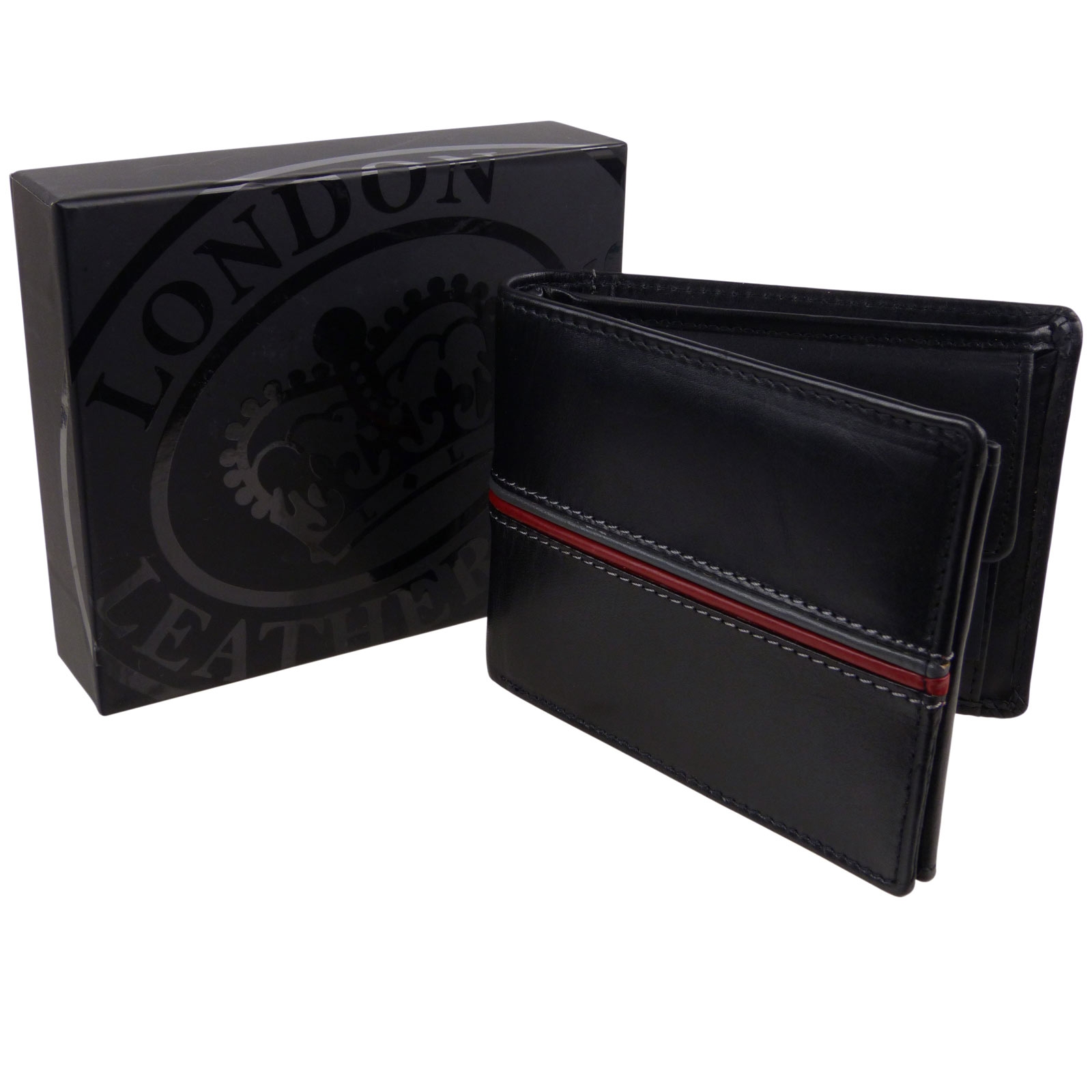 Mens Leather Wallet by London Leathergoods Coin Section RFID Protected | eBay