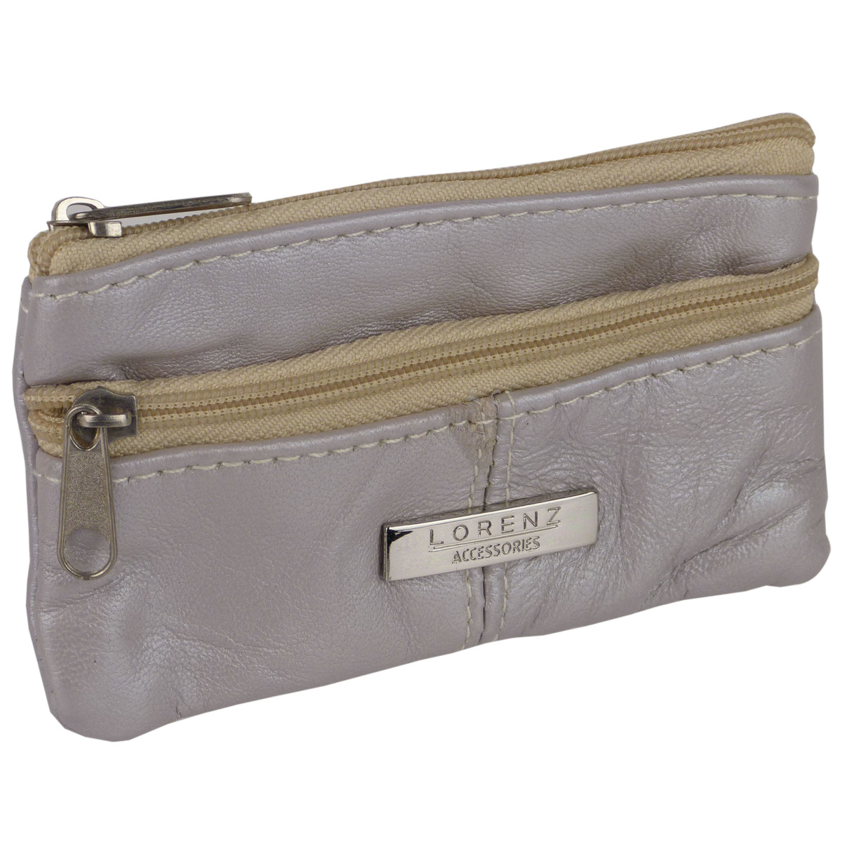 Lorenz Leather Mens 2 Zipped Coin Purse - Picture 8 of 11