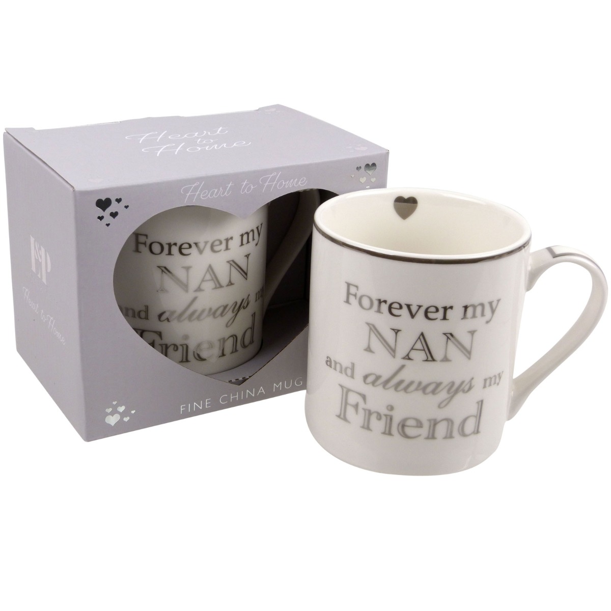 Heart To Home White China Mug Cup 3 Designs Nan Grandma Mum L&P - Picture 13 of 15
