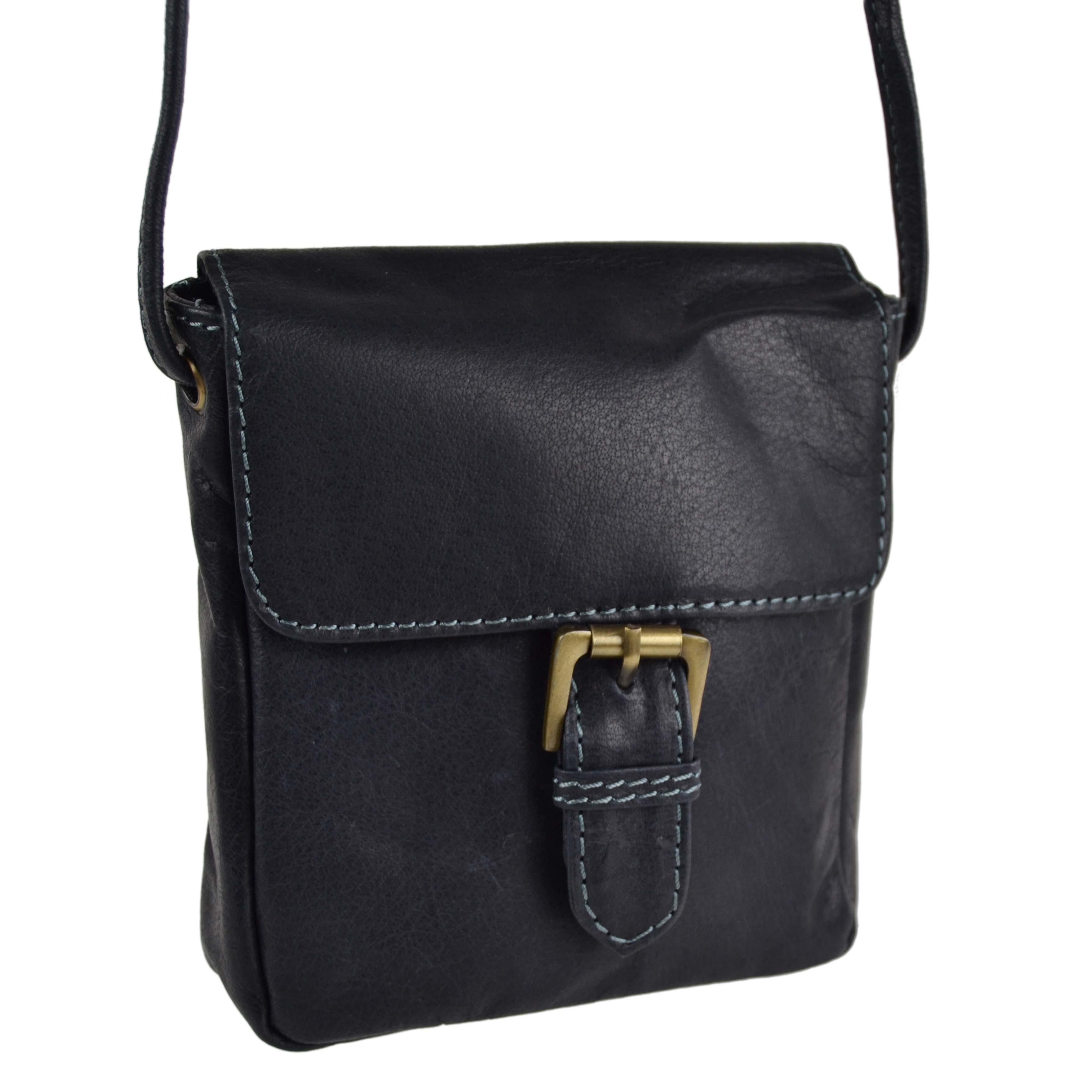 Ladies Soft Leather Cross Body Shoulder BAG by Blousey Brown Purse Handbag - Picture 6 of 21