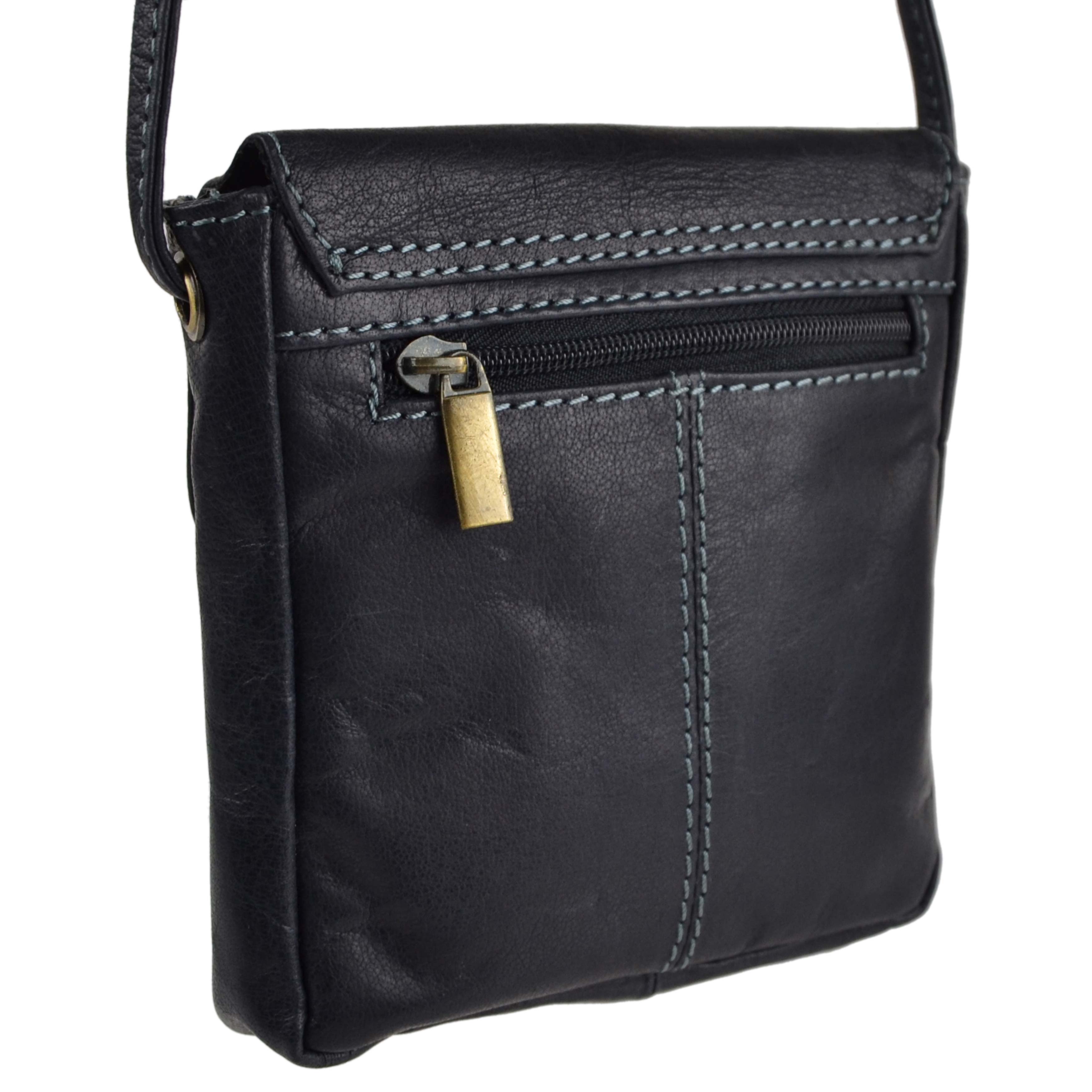 Ladies Soft Leather Cross Body Shoulder BAG by Blousey Brown Purse Handbag - Picture 9 of 21