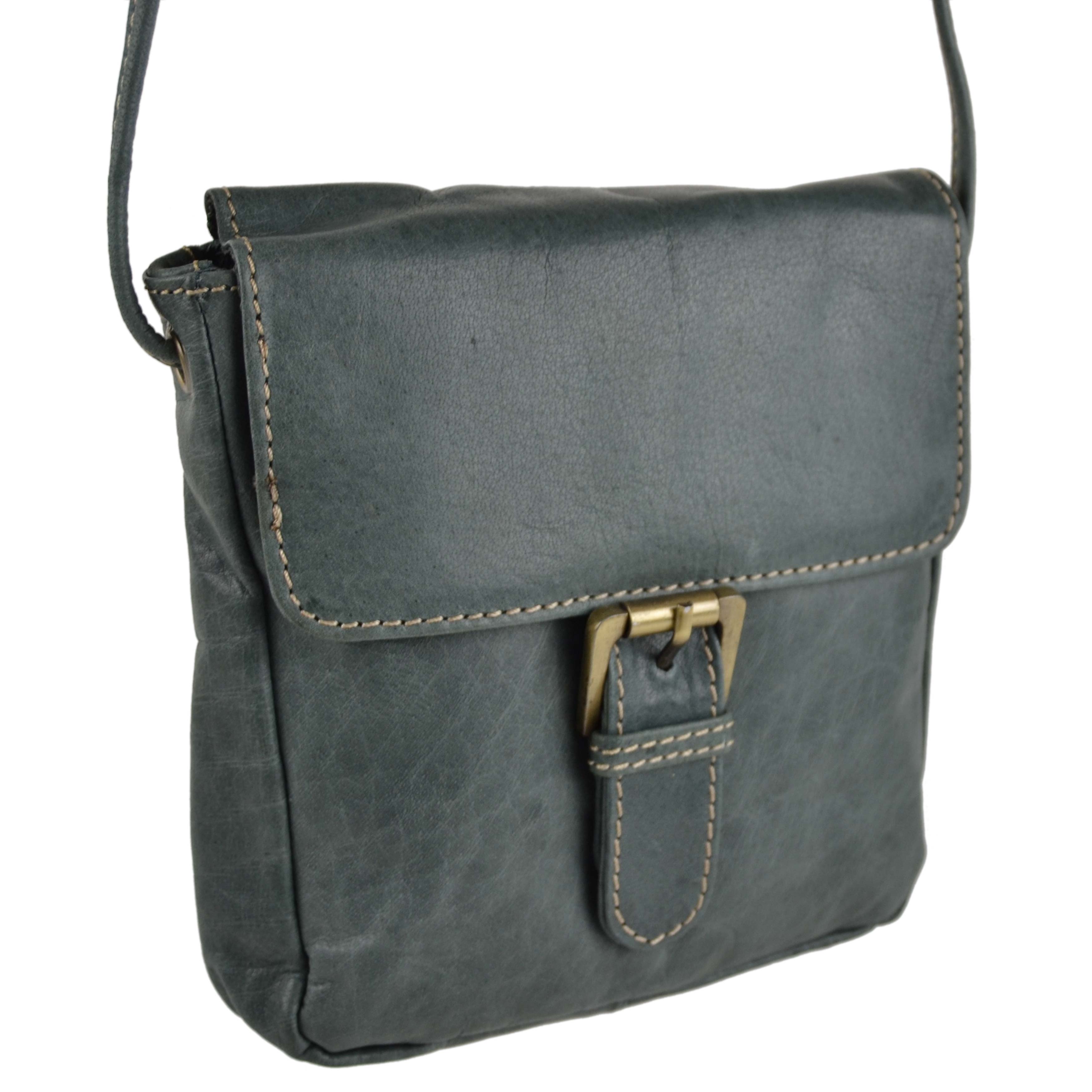 Ladies Soft Leather Cross Body Shoulder BAG by Blousey Brown Purse Handbag - Picture 10 of 21