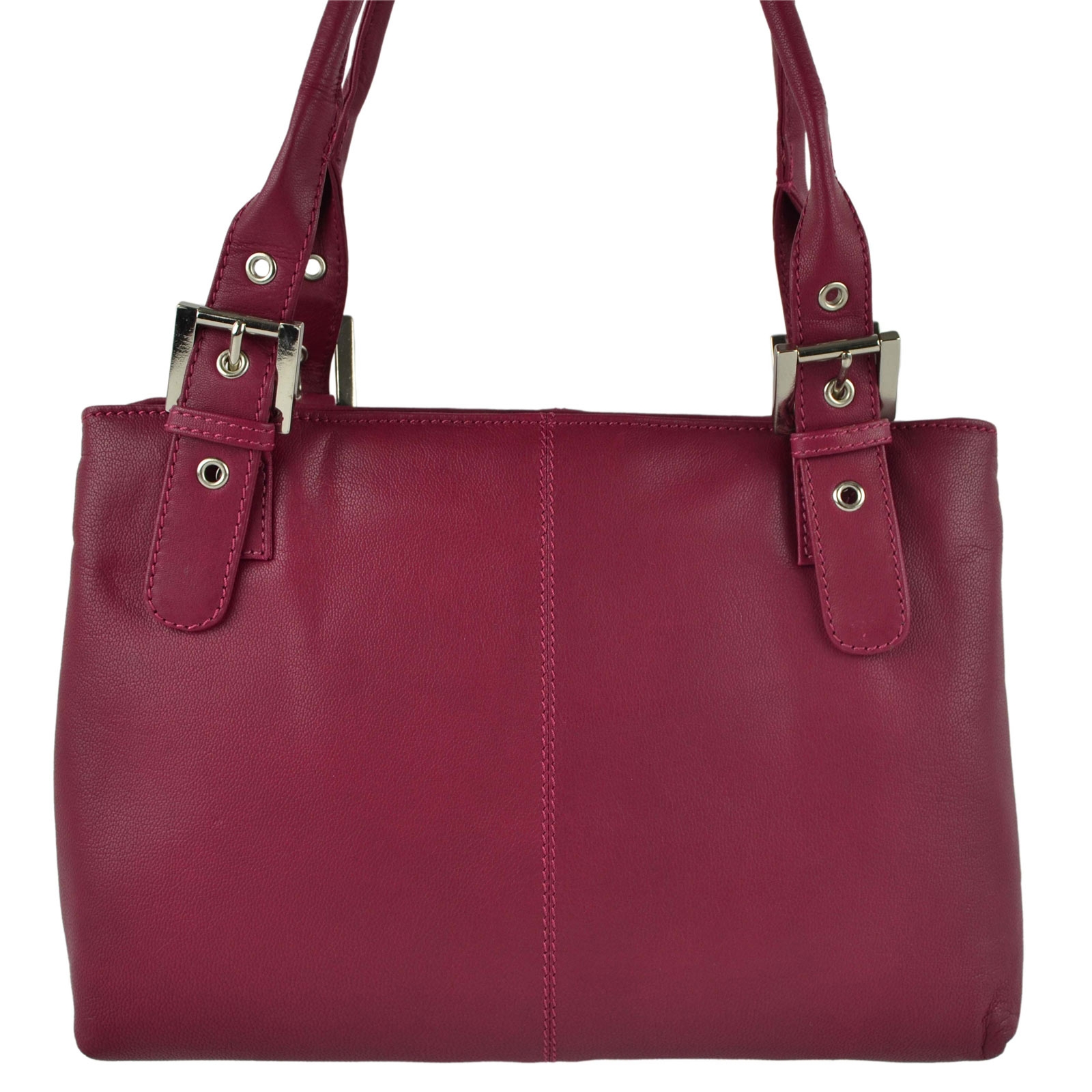 Ladies Soft Leather Classic Shoulder Bag by Blousey Brown Elegant Handbag - Picture 10 of 16