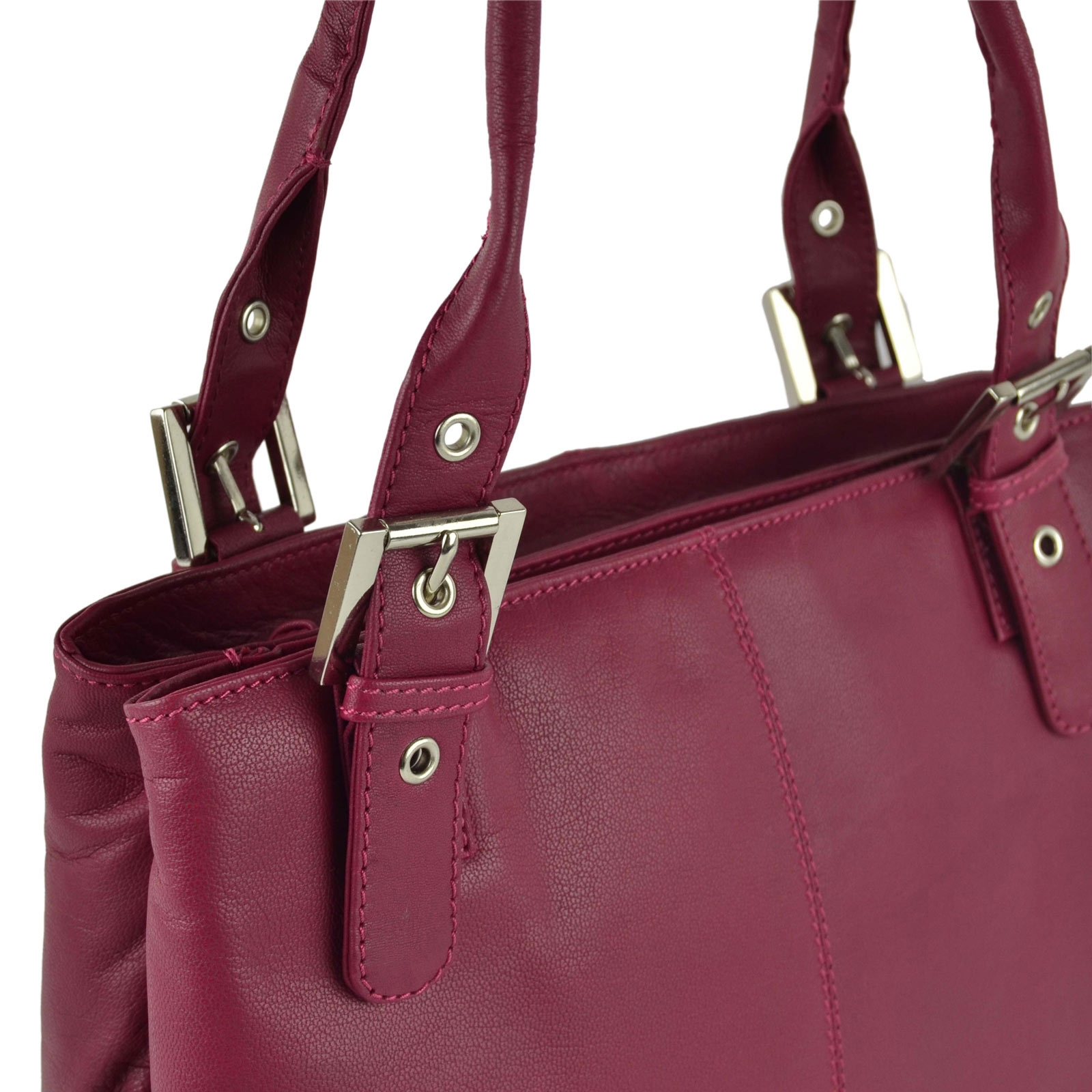 Ladies Soft Leather Classic Shoulder Bag by Blousey Brown Elegant Handbag - Picture 11 of 16