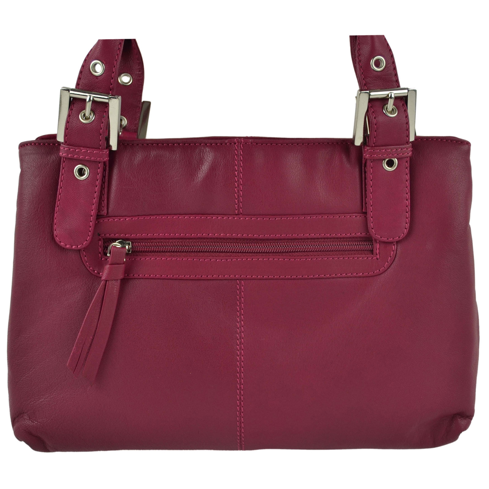 Ladies Soft Leather Classic Shoulder Bag by Blousey Brown Elegant Handbag - Picture 12 of 16