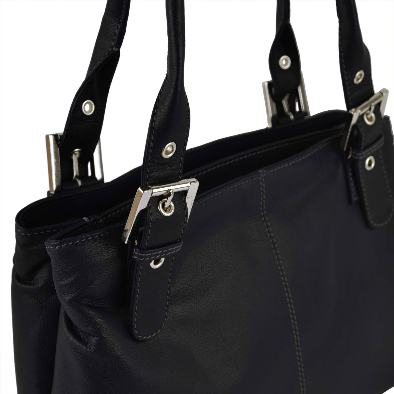 Ladies Soft Leather Classic Shoulder Bag by Blousey Brown Elegant Handbag - Picture 15 of 16