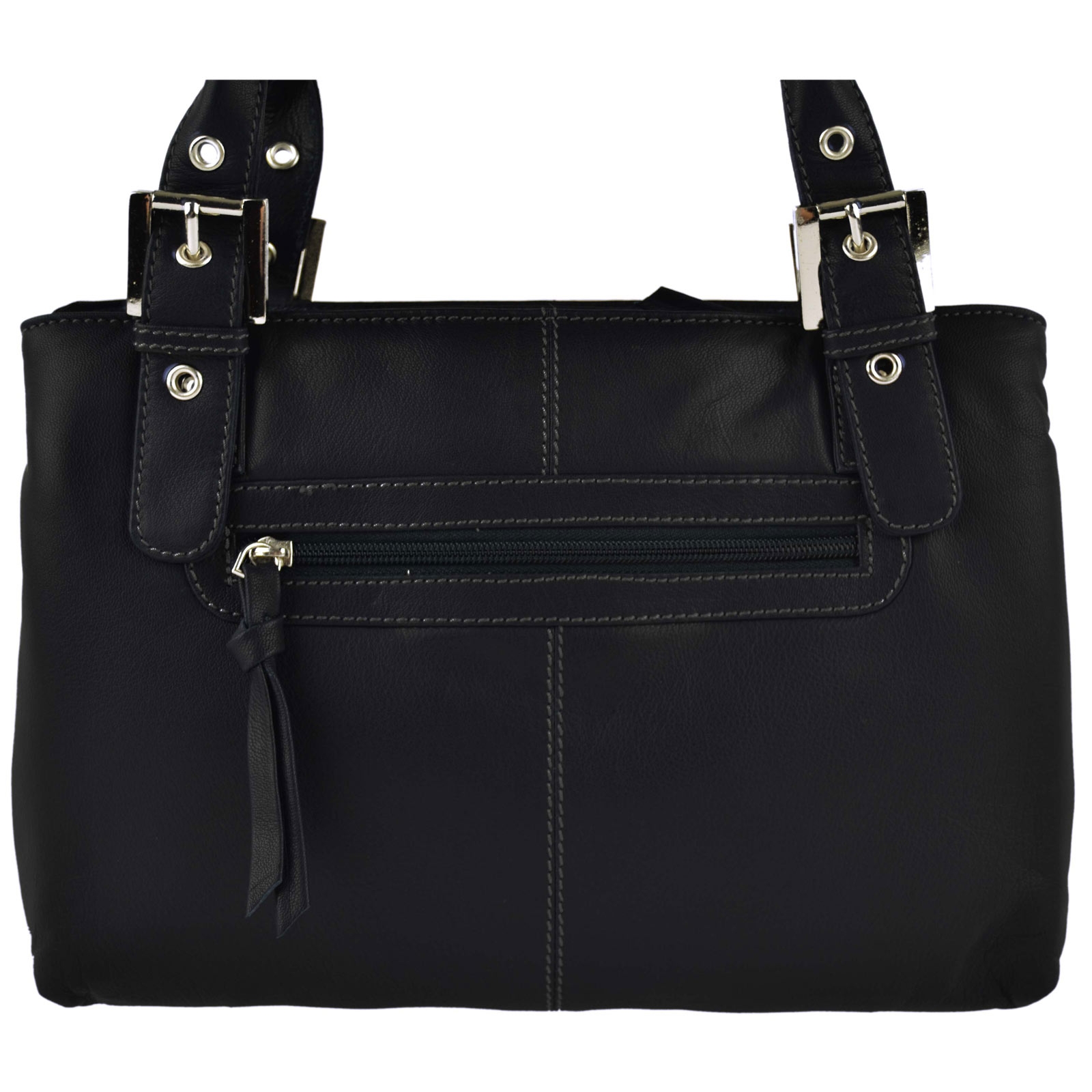 Ladies Soft Leather Classic Shoulder Bag by Blousey Brown Elegant Handbag - Picture 16 of 16