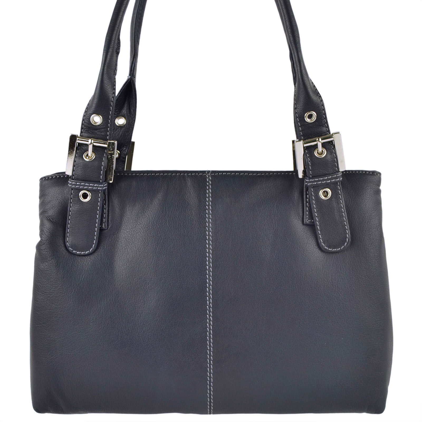 Ladies Soft Leather Classic Shoulder Bag by Blousey Brown Elegant Handbag - Picture 6 of 16