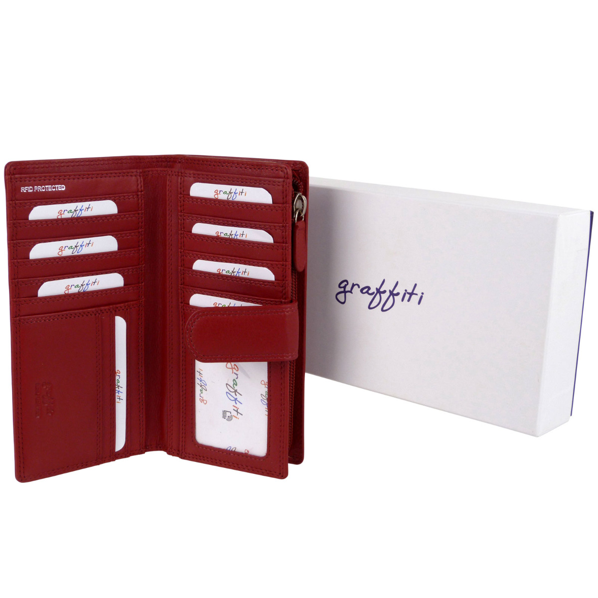 Ladies Leather Tabbed Purse/Wallet by Golunski; Graffiti Gift Box Bright Colours - Picture 57 of 103