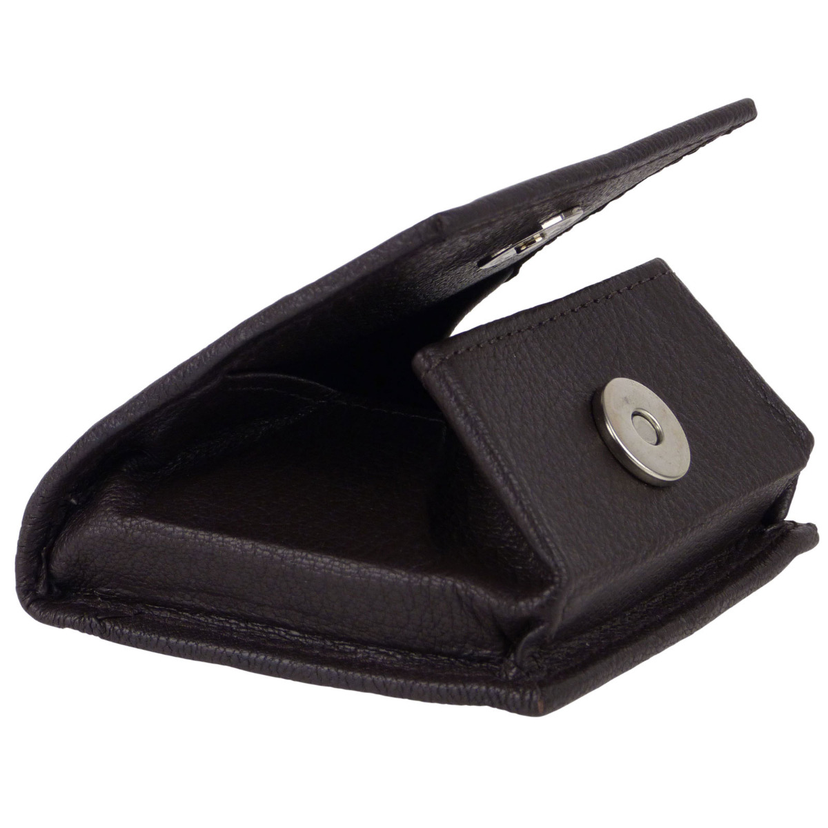 Borsa vassoio per monete Oakridge da uomo in pelle quadrata con tasca - Foto 19 di 26