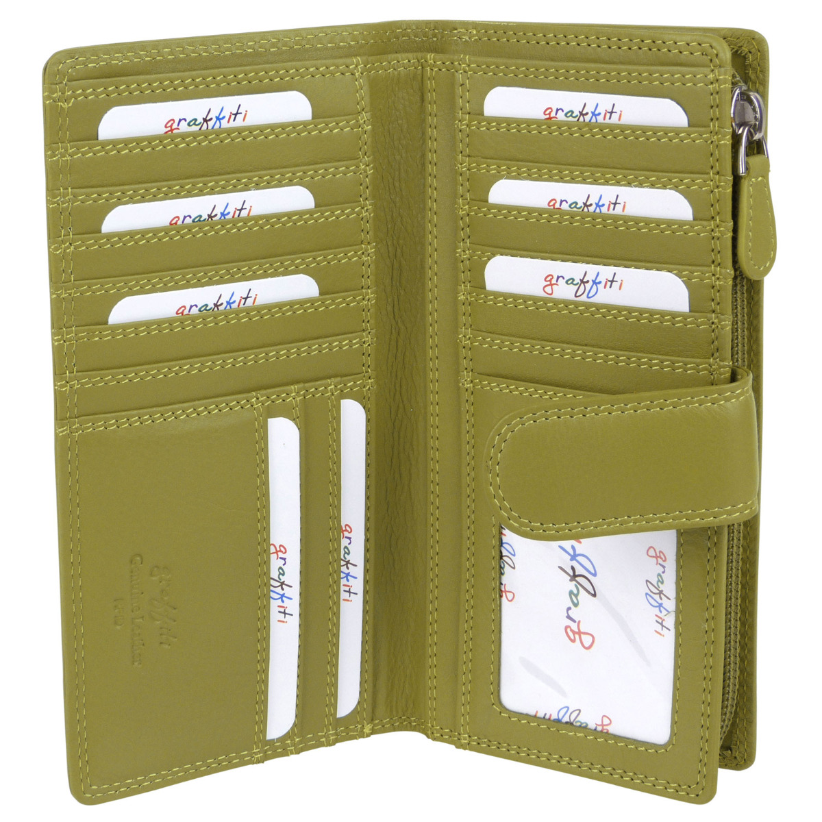 Ladies Leather Tabbed Purse/Wallet by Golunski; Graffiti Gift Box Bright Colours - Picture 30 of 103