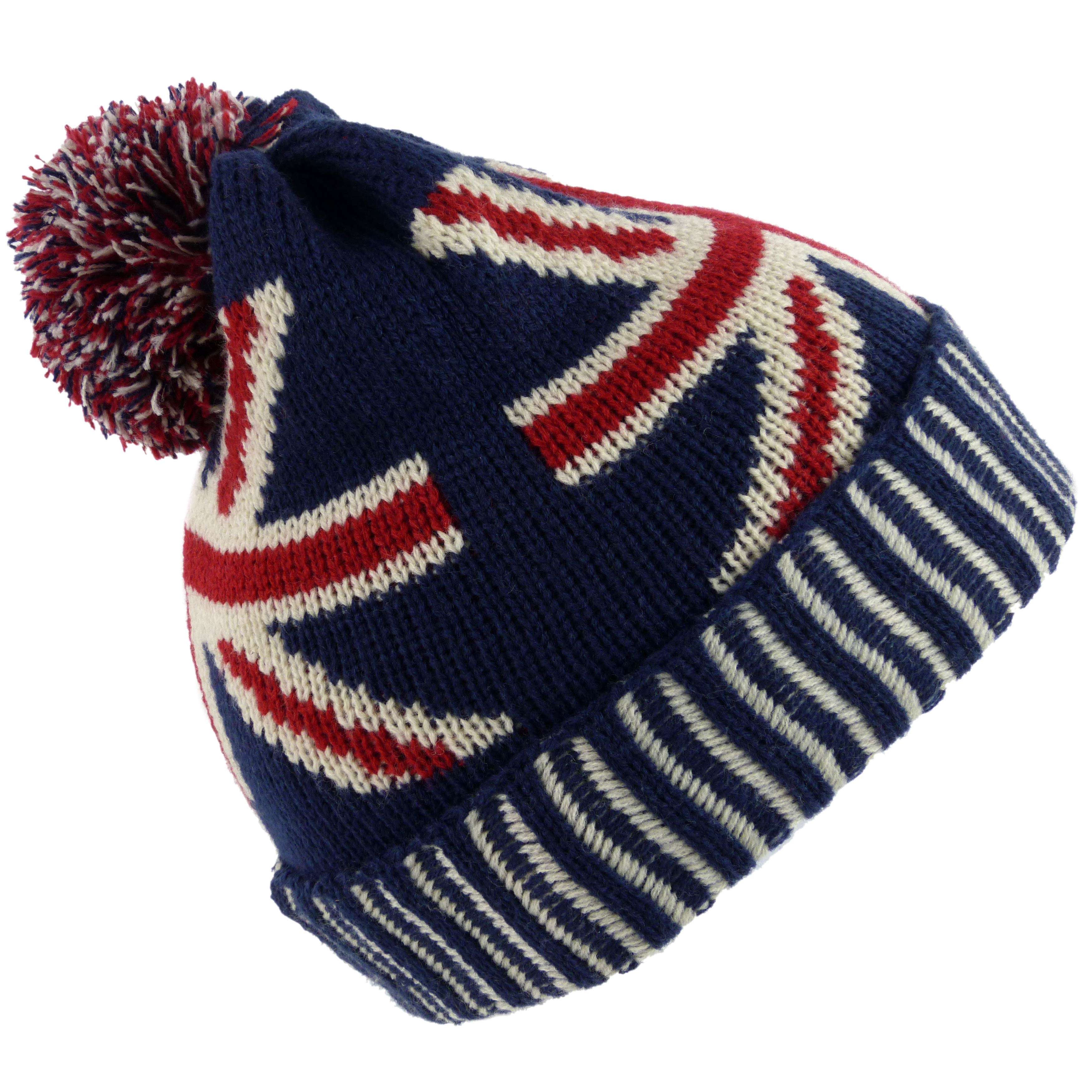 red bobble hat uk