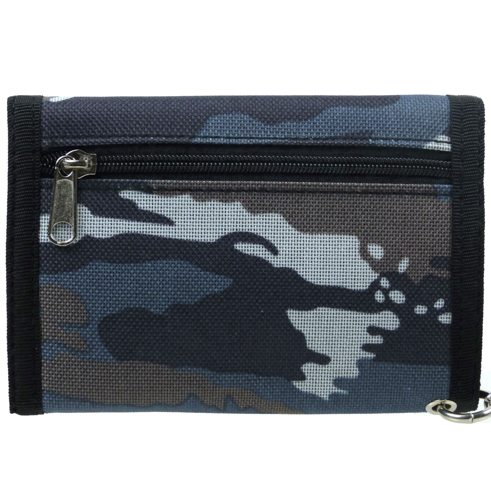 RED X Mens Camouflage Canvas Tri-Fold Wallet with Chain & Clip - Picture 16 of 27