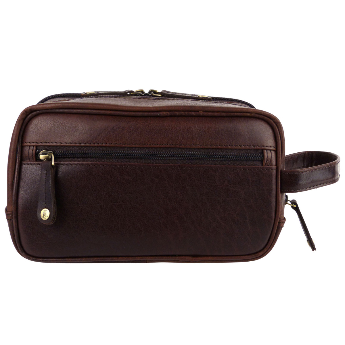 Rowallan of Scotland Mens Compact Leather WashBag Toiletries - Picture 12 of 12