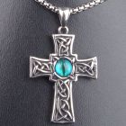 Pickled Moon Irish Celtic Knot Eye Cross Pendant & Chain Necklace 