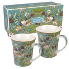William Morris Strawberry Thief Set of 2 China Mugs The Leonardo Collection  in Presentation Box