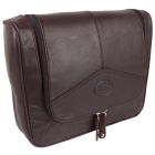 Oakridge Leather Mens Hanging Travel Wash Bag Chestnut