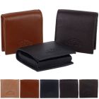 Oakridge Leather Mens Square Pocket Size Coin Tray Purse 