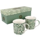 William Morris Acorn and Oak Leaves Set of 2 China Mugs The Leonardo Collection 