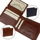 Oakridge Leather Men's Flip-Up Wallet RFID Protected