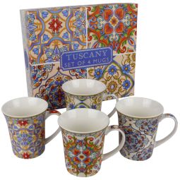 William Morris Tuscany Design Set of 4 China Mugs The Leonardo Collection