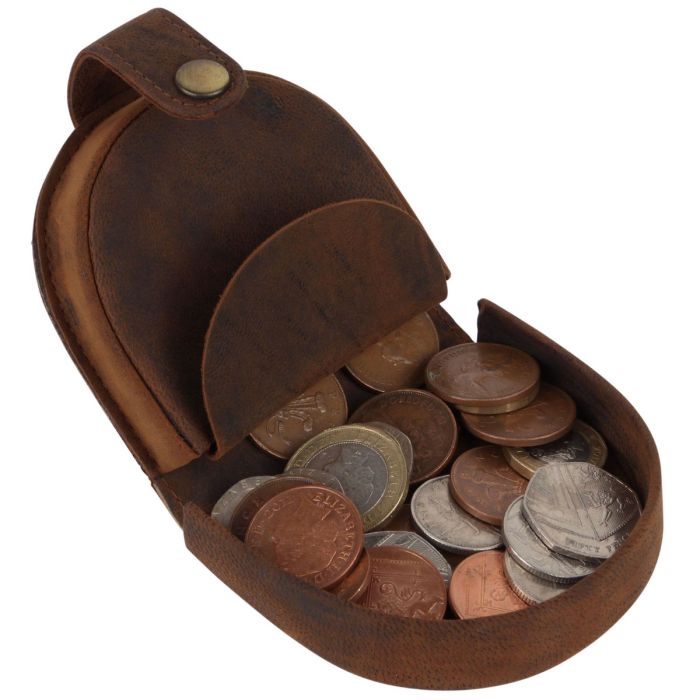 New Oakridge Leather Mens Lined Coin Tray Purse Pocket