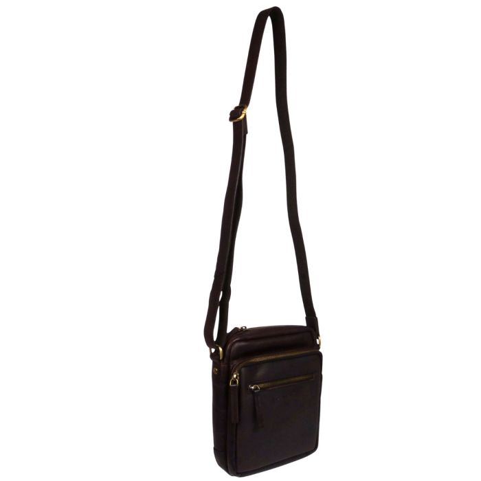 Rowallan of Scotland Leather Mens Cross Body Bag Tamponata Range