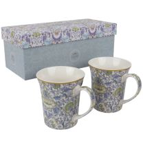 William Morris Lodden Design Set of 2 China Mugs in Gift Box