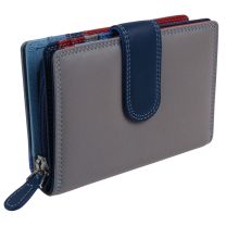 Ladies Tab Flap Over Leather Purse/Wallet by Golunski Graffiti Change Gift Box-Sky