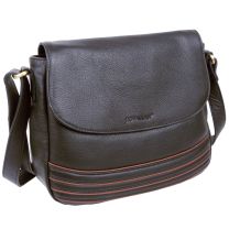 Rowallan of Scotland Ladies Leather Meloni Rib Front Bag Black/Tan