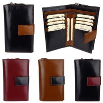 Oakridge Leather Ladies Zip-Around Purse Wallet Two Tone Ambassador Range 