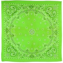 Lime Paisley Cotton Bandanna Scarf Headwear Covering