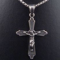 Asita Stainless Steel Crucifix Pendant & Chain Necklace