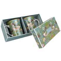 William Morris Strawberry Thief Set of 2 China Mugs The Leonardo Collection  in Presentation Box