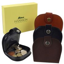 SECONDS - Mens Italian Leather Coin Tray Change Wallet/Purse by Hansson Pocket Gift Boxed